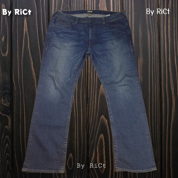 True Religion Ricky Relaxed Straight Men Jeans Size 46x34 Stretch High Rise USA - Picture 1 of 11